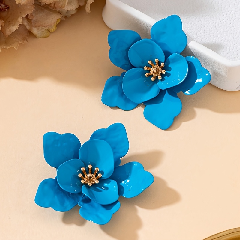 Vibrant Summer Flower Shaped Earrings for Women